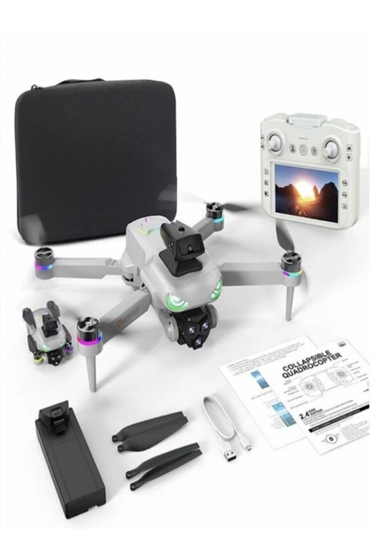 SH Kaydı Gerektirmeyen 4K Kamera GPS Beni Takip Et Özellikli Siyah Uzaktan Kumandalı Quadcopter