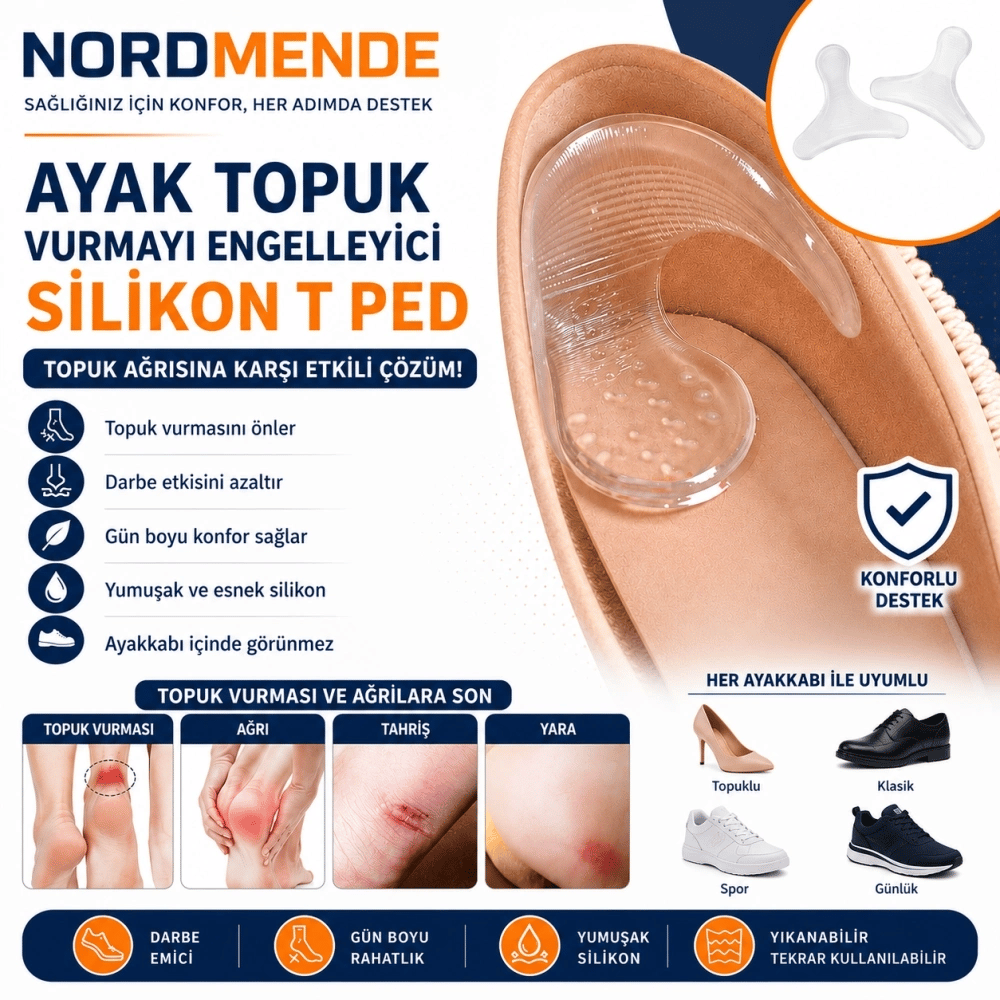 Silikon T Ped Ayak Topuk Vurmayı Önleyici Topuk Koruyucu