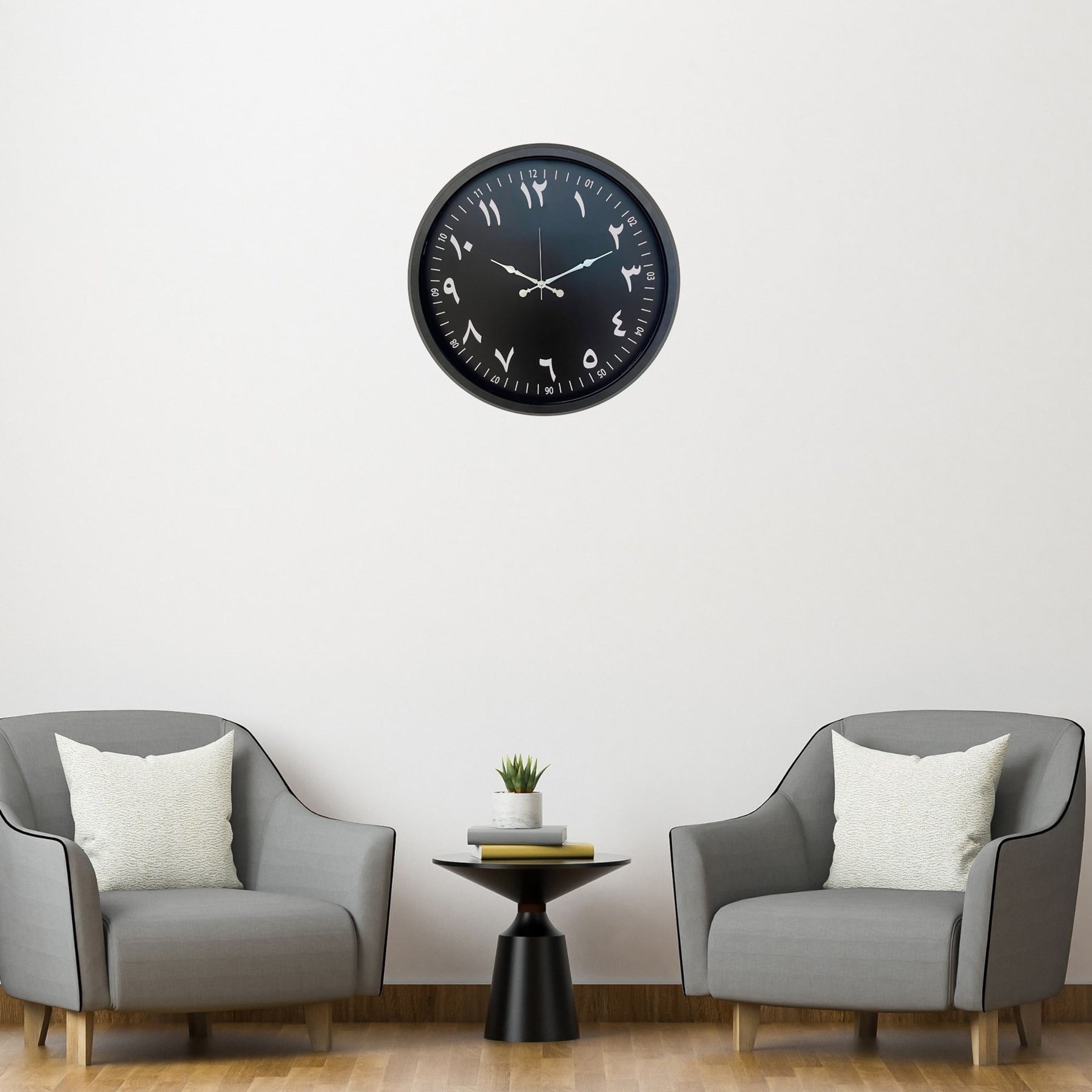 Siyah Arapça Rakamlı 52 x 52 Cm Duvar Saati