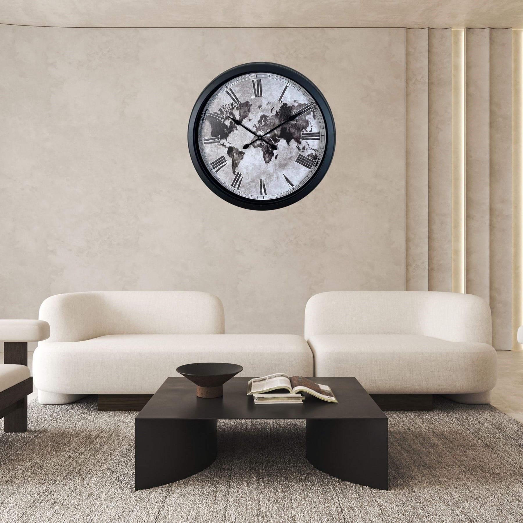 Siyah Atlas 60 x 60 Cm Metal Duvar Saati