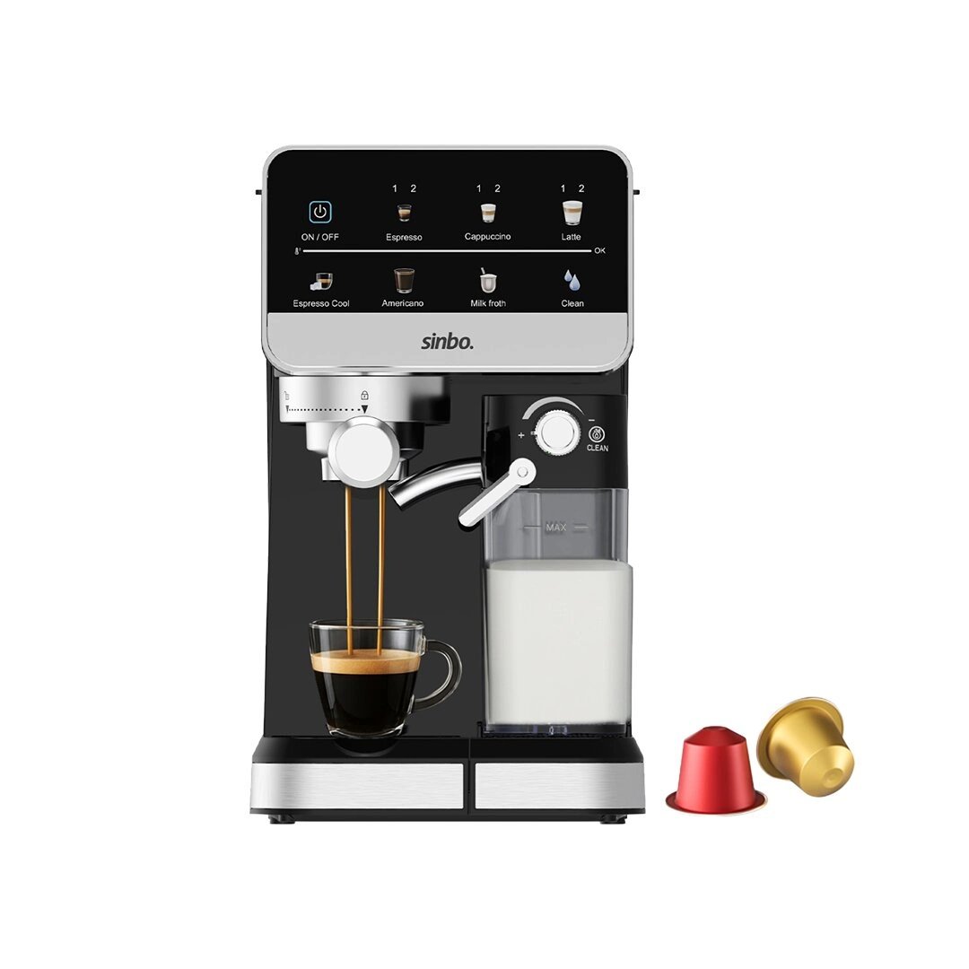 Siyah Espresso Kahve Makinesi 7 Farklı Kahve 1.5lt Su Hazne - 500ml Süt Hazne Scm-2996 Bx40