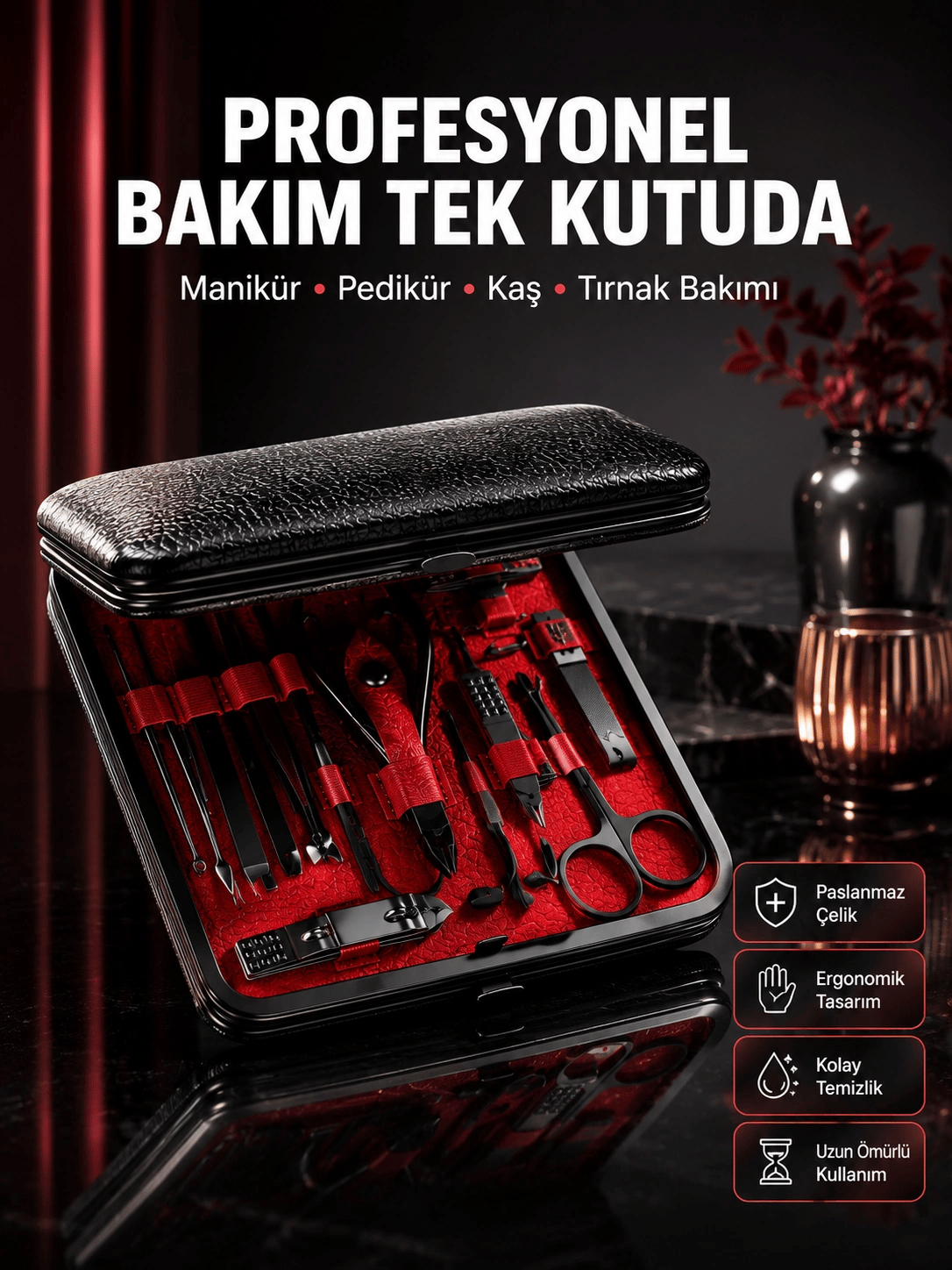 Siyah Kaymaz Teknolojili El ve Ayak Bakım Seti Yeni Nesil