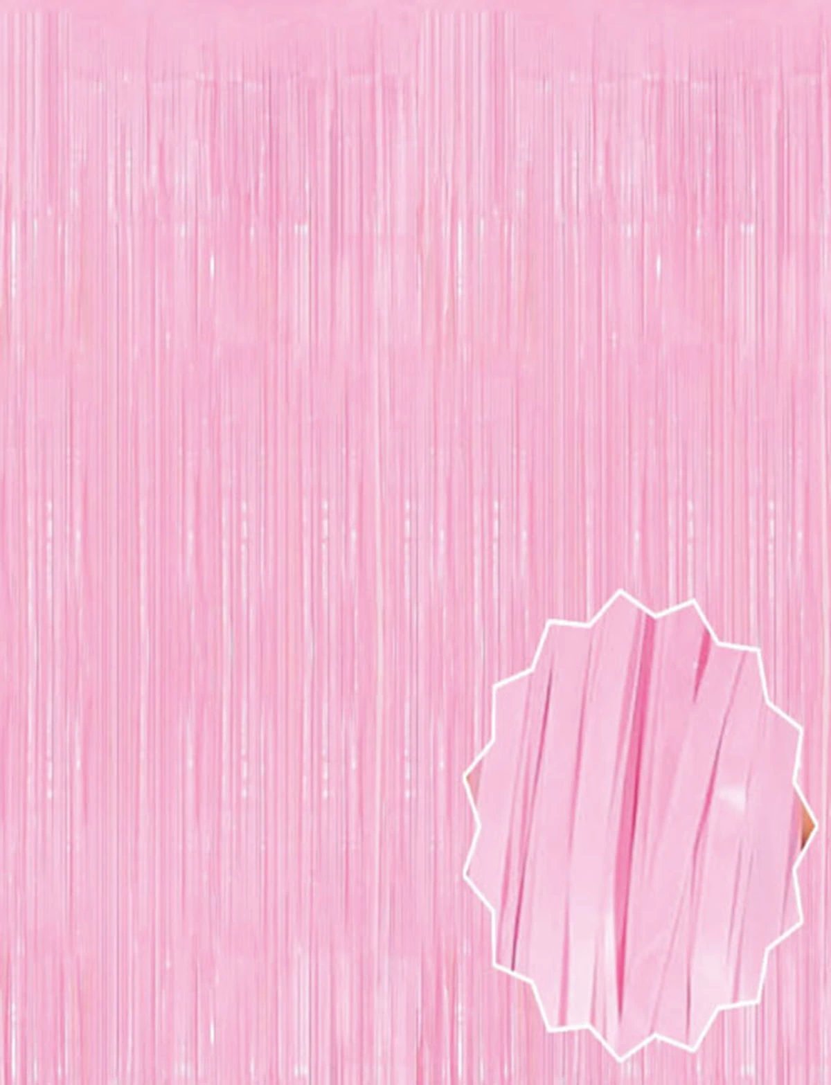 Soft Pembe Püsküllü Kapı Perdesi - Parti, Baby Shower, Cinsiyet Partisi 1x2 m