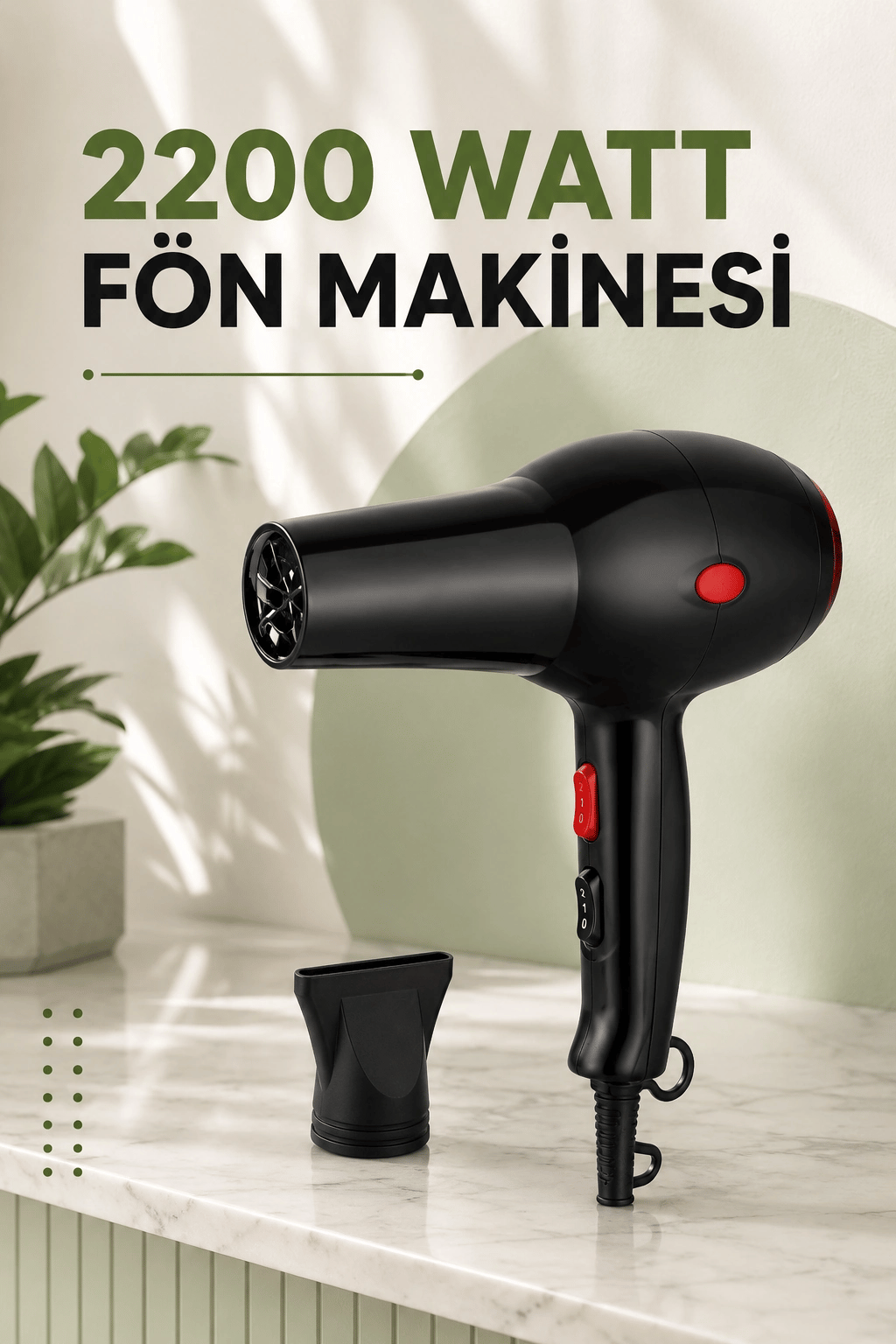 Soğuk ve Sıcak Üfleme Özellikli AC Motorlu Saç Kurutma Makinesi