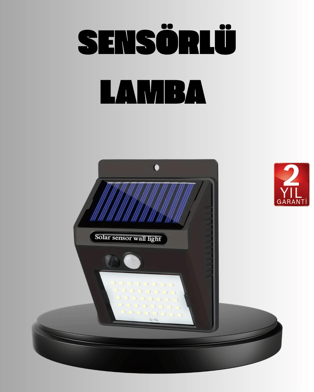 Solar LED Bahçe Aydınlatma – Hareket Sensörlü, Güneş Paneliyle Şarj Olan, IP65 Dayanıklı
