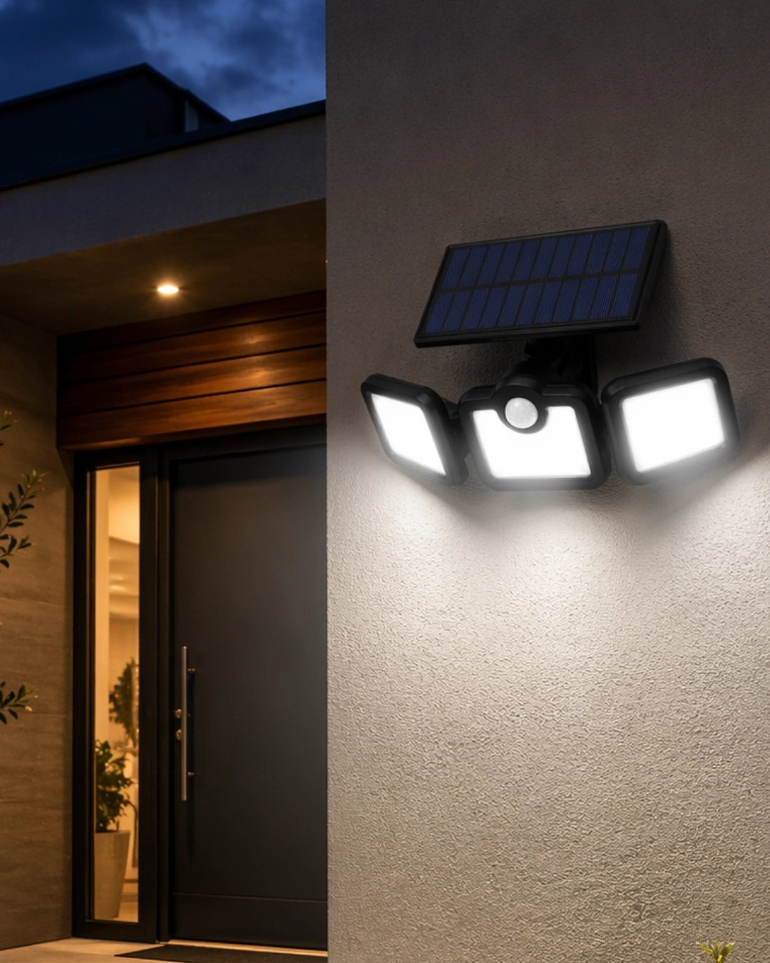 Solar Sensörlü LED Projektör Hareket Algılayıcılı Güneş Enerjili Bahçe Lambası Dış Mekan Aydınlatma