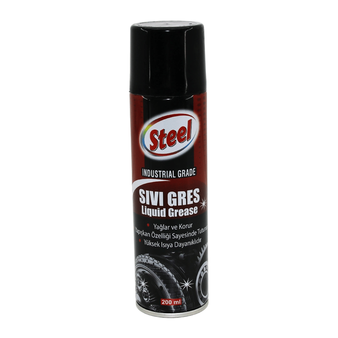 Steel St-1304 Sıvı Gres Sprey 200ml Yağlar - Korur - Isıya Dayanıklı Bx40