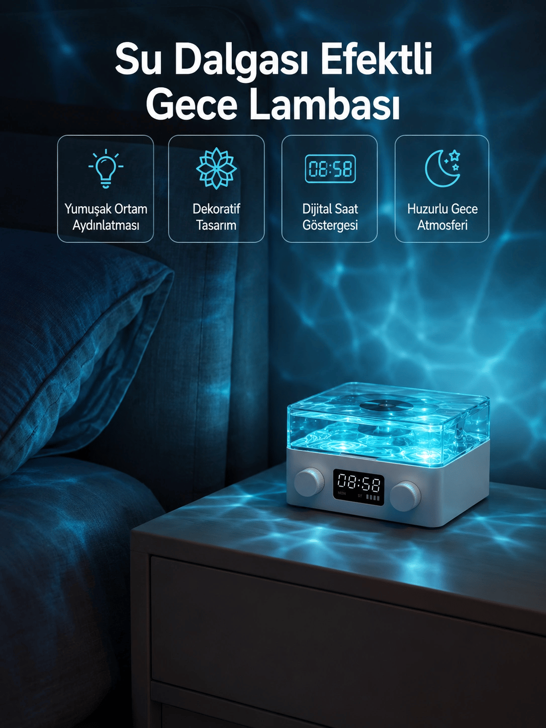 Stereo Sesli Gece Lambalı Bluetooth Hoparlör – Şık Vintage Tasarım