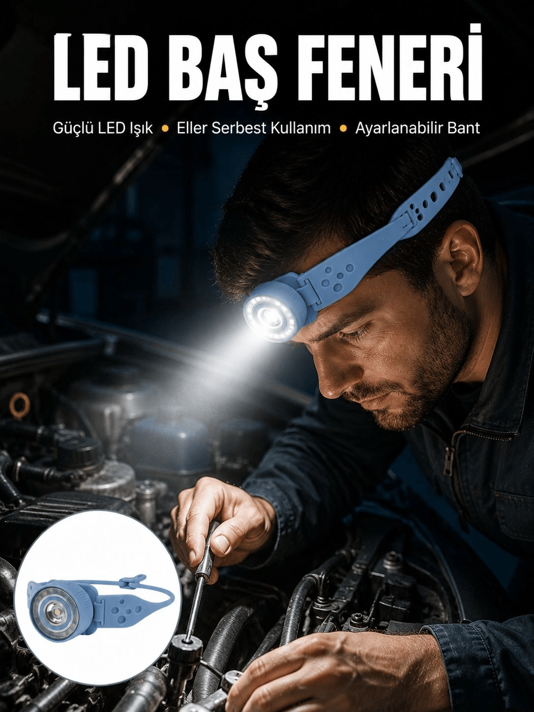 Suya Dayanıklı LED Kafa Lambası Outdoor Kullanım Yeni Nesil