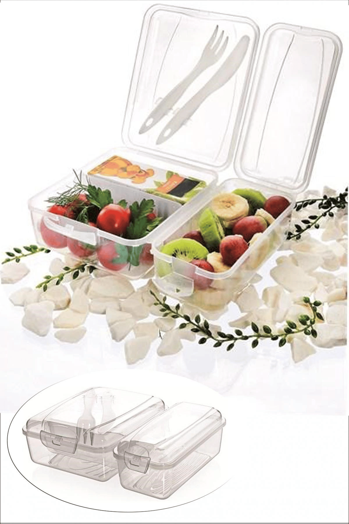 Takeaway Ergonomik Asorti Çatal Bıçaklı Pratik Yoğurt Saklama Kabı Bx40