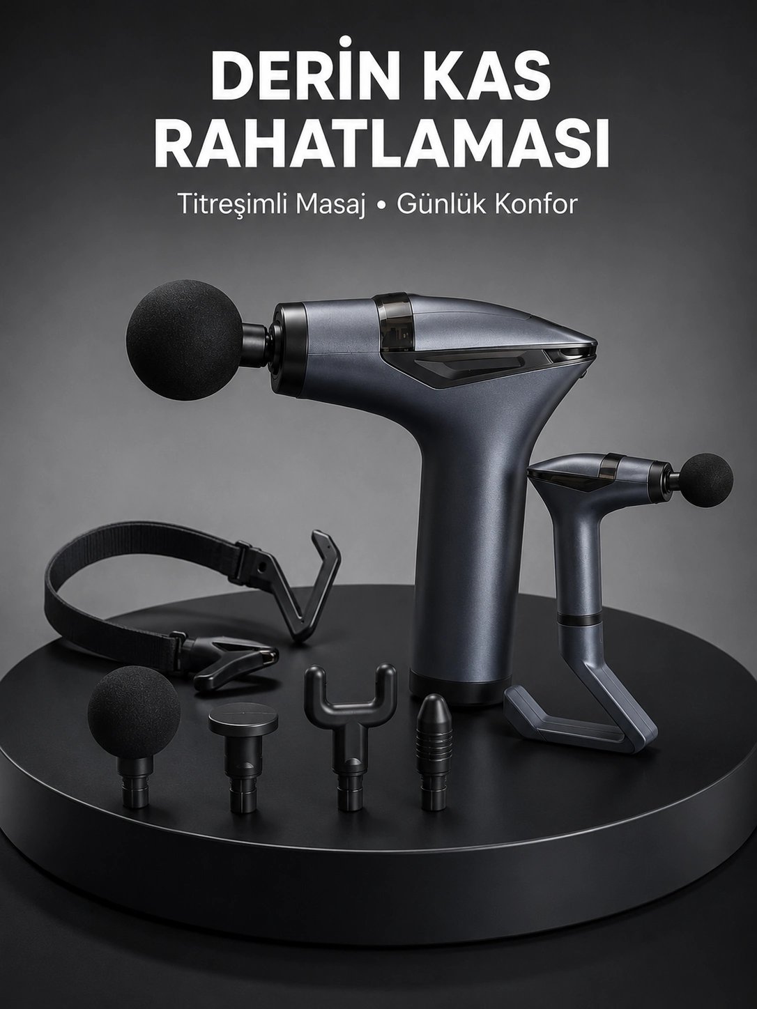 Taşınabilir 3in1 Masaj Aleti Şarjlı Titreşimli Esneme Bantlı Yeni Nesil