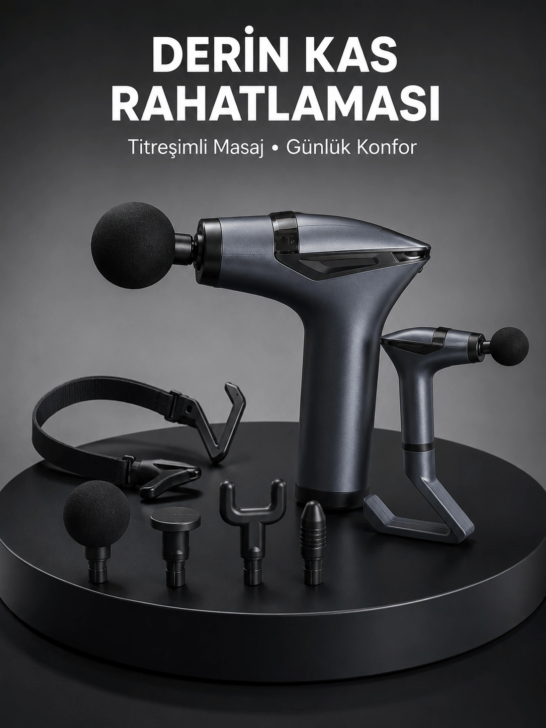 Taşınabilir 3in1 Masaj Aleti Şarjlı Titreşimli Esneme Bantlı Yeni Nesil