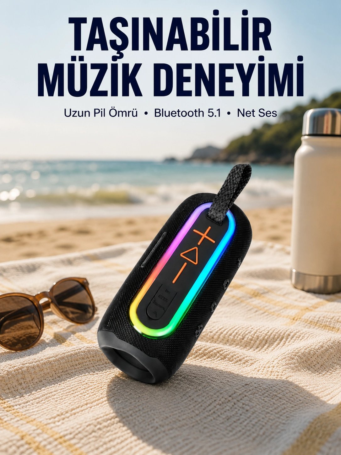 Taşınabilir Bluetooth Hoparlör Kırmızı IP67 Su Geçirmez Yeni Nesil