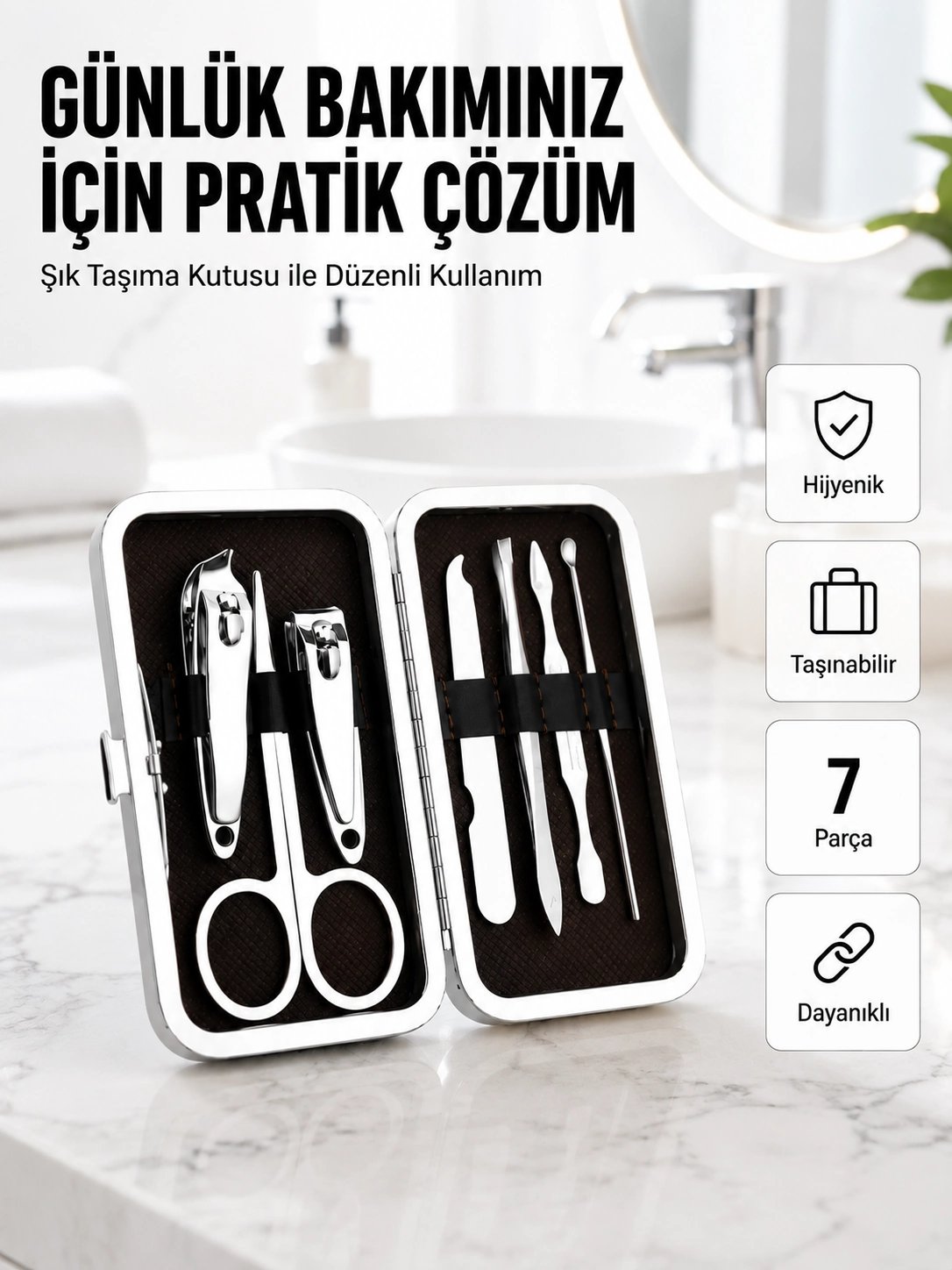 Taşınabilir Çantalı Çok Fonksiyonlu Bakım Seti