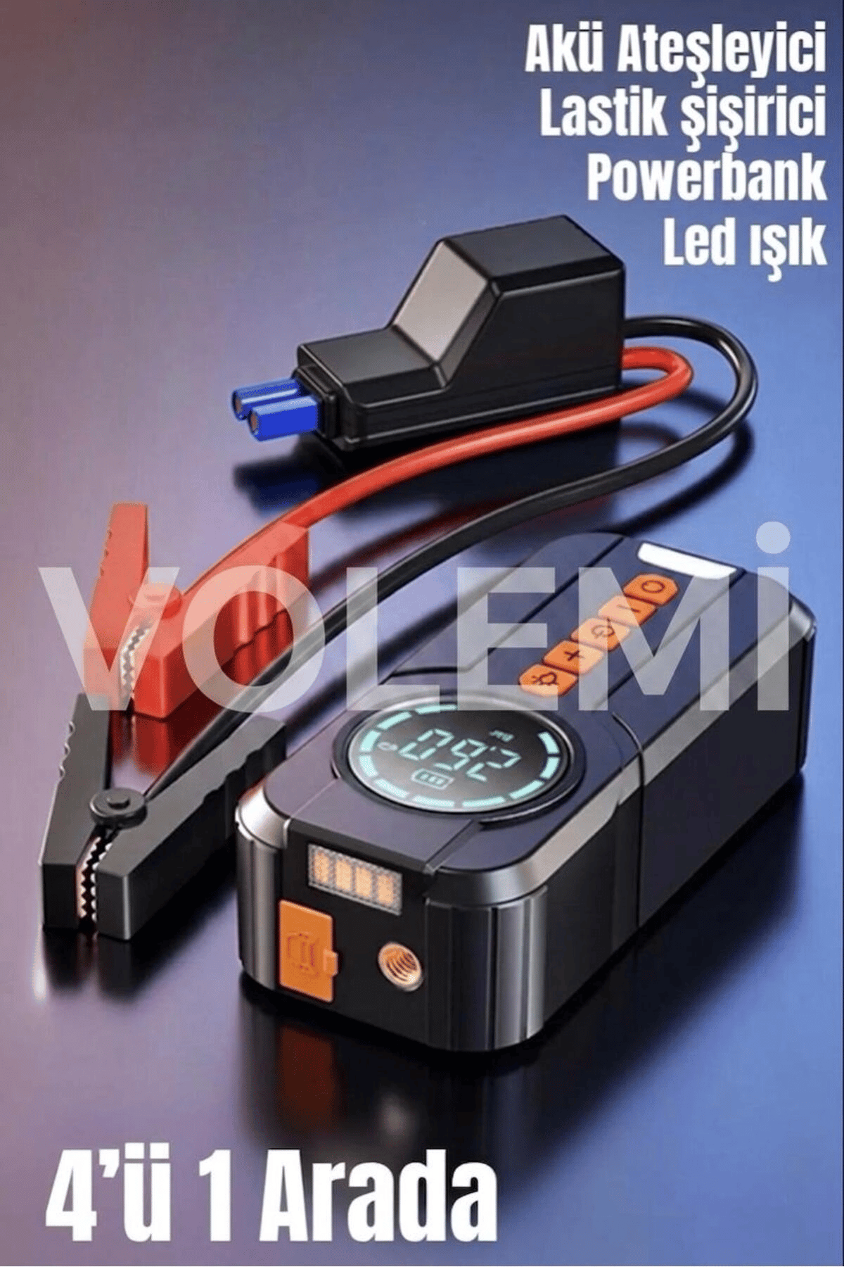 Taşınabilir Dijital Hava Kompresörü ve Powerbank, Tek Kişilik Kullanım İçin 100 Watt Güç