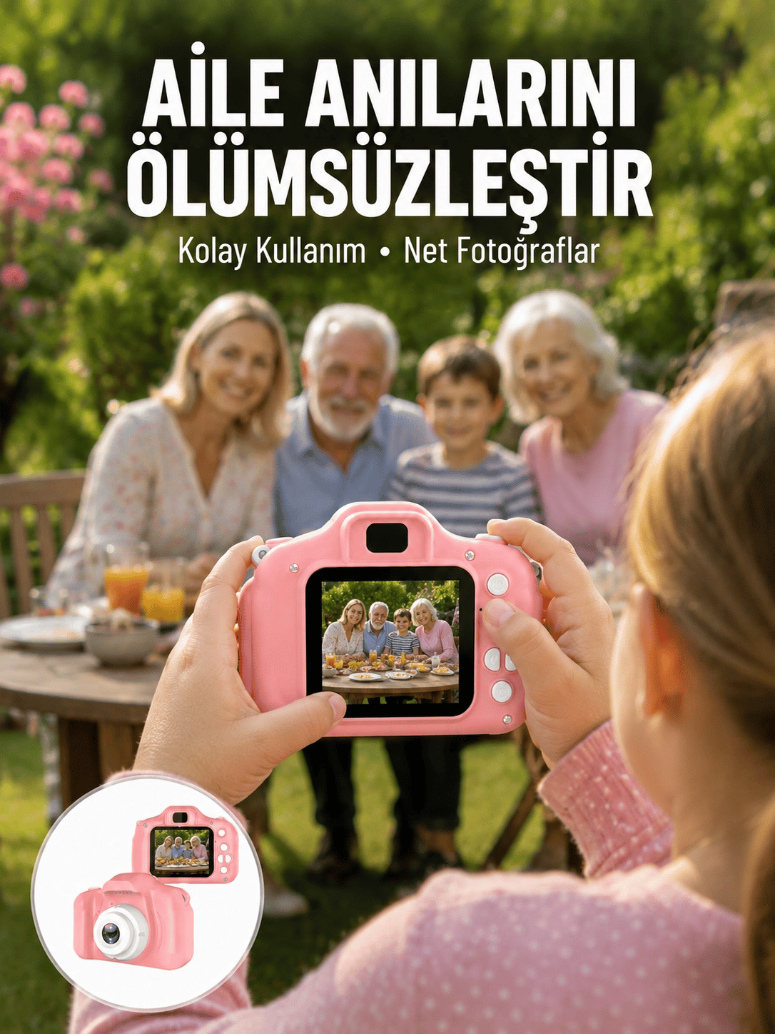 Taşınabilir HD Dijital Kamera Video Kayıt Fotoğraf Çekim USB Bağlantılı Şarjlı Yeni Nesil