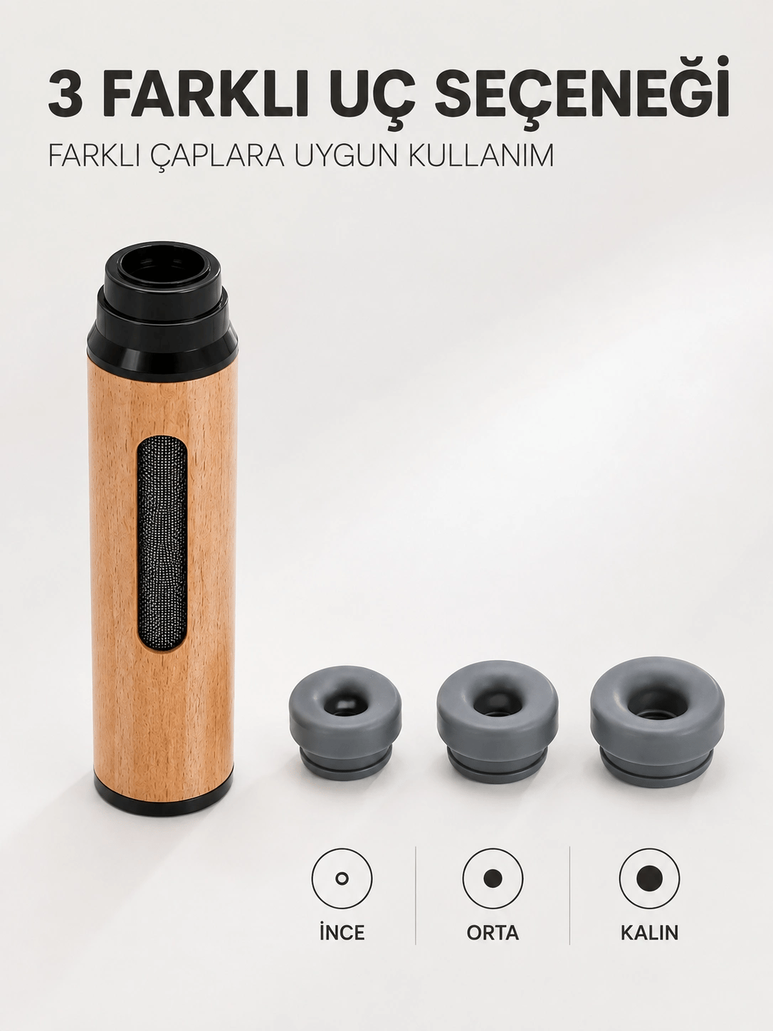 Taşınabilir Küllük İnce Orta Kalın 3 Farklı Uçlu Mini Küllük