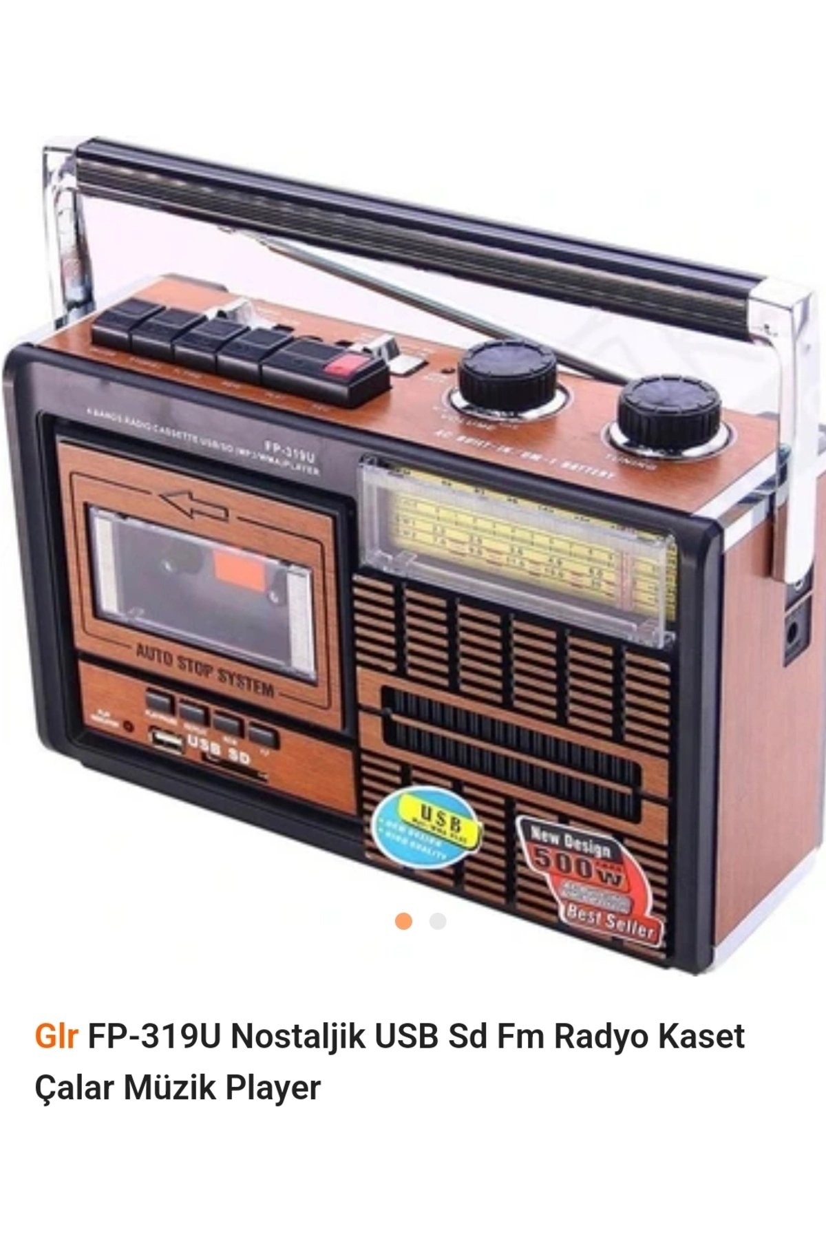 Taşınabilir nostaljik radyo USB kart FM radyo kaset çalar Bluetooth kırmızı 2 yıl garantili