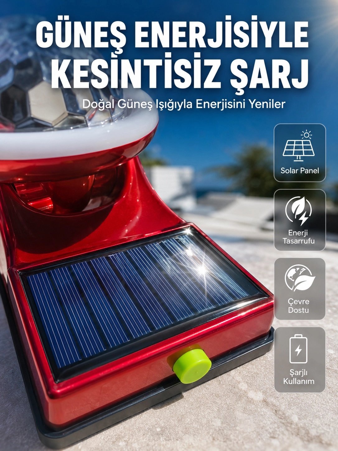 Taşınabilir Solar LED Parti Lambası USB Şarjlı Renkli Dekoratif Aydınlatma