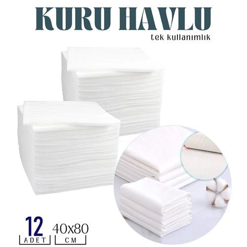 Tek Kullanımlık Kuru Havlu Çok Amaçlı 40X80 CM 12 Adet 718430