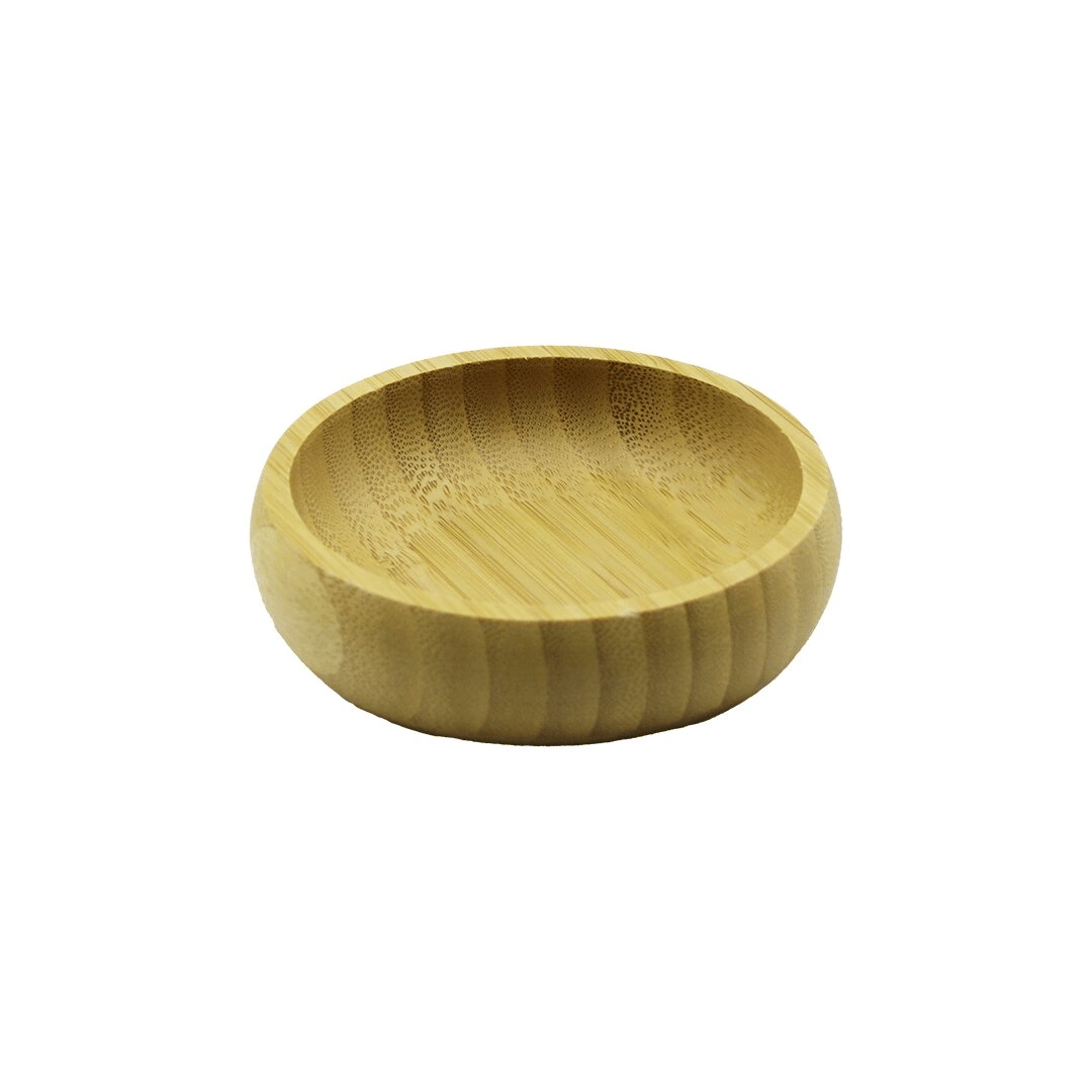 Tekli - Mini=8.5cm Ahşap Bambu Çerezlik - Lokumluk Kase Bx40