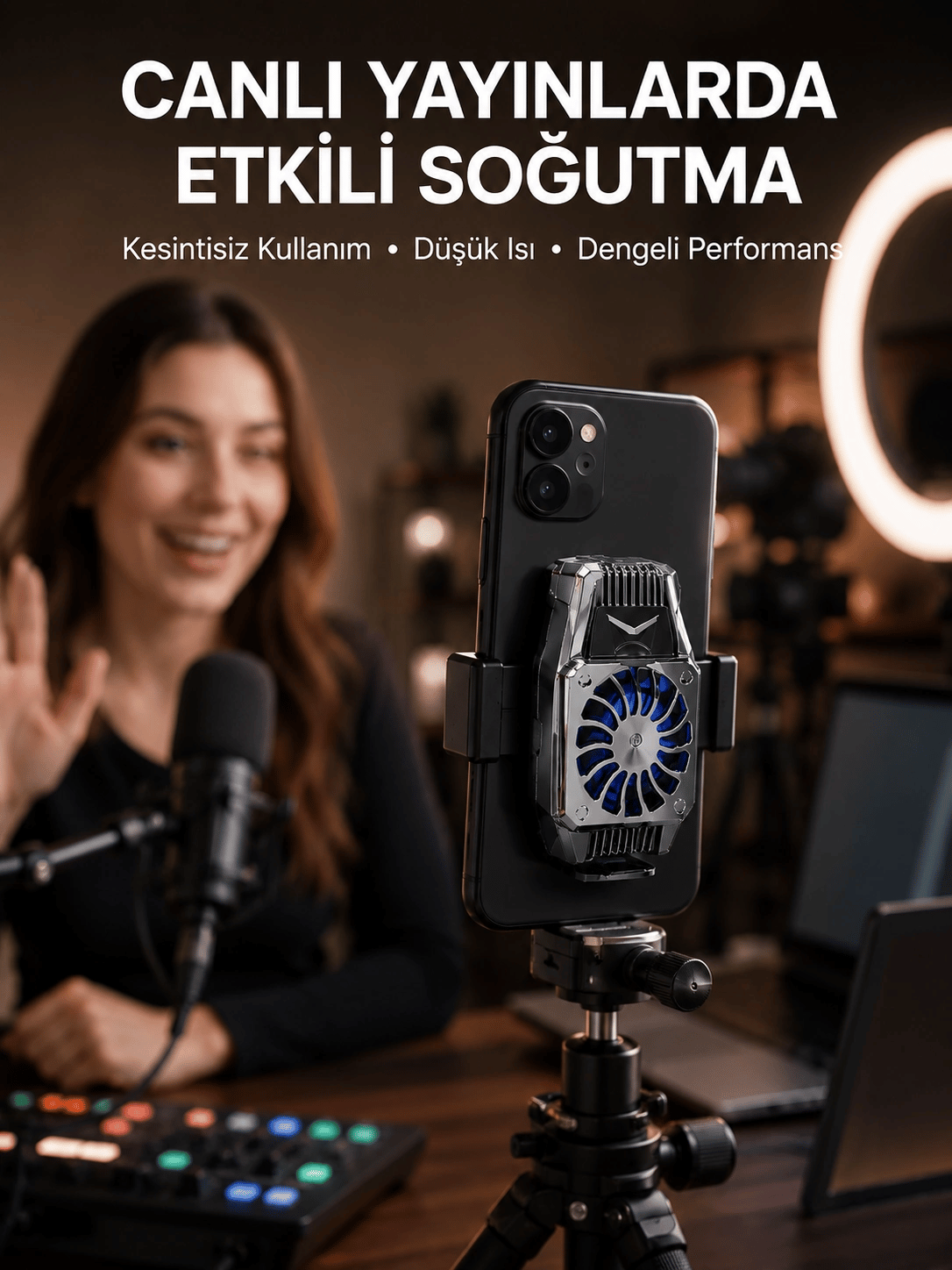 Telefon Soğutucu Fan Güçlü Hava Akışı ile Etkili Soğutma