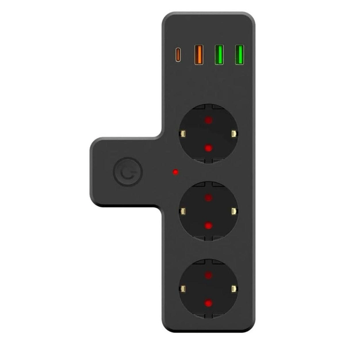 Termal Akım Korumalı 3 Adet Soket,3 Adet Usb Ve 1 Adet Type-c Girişli 20w Priz Model 3397 Bx40