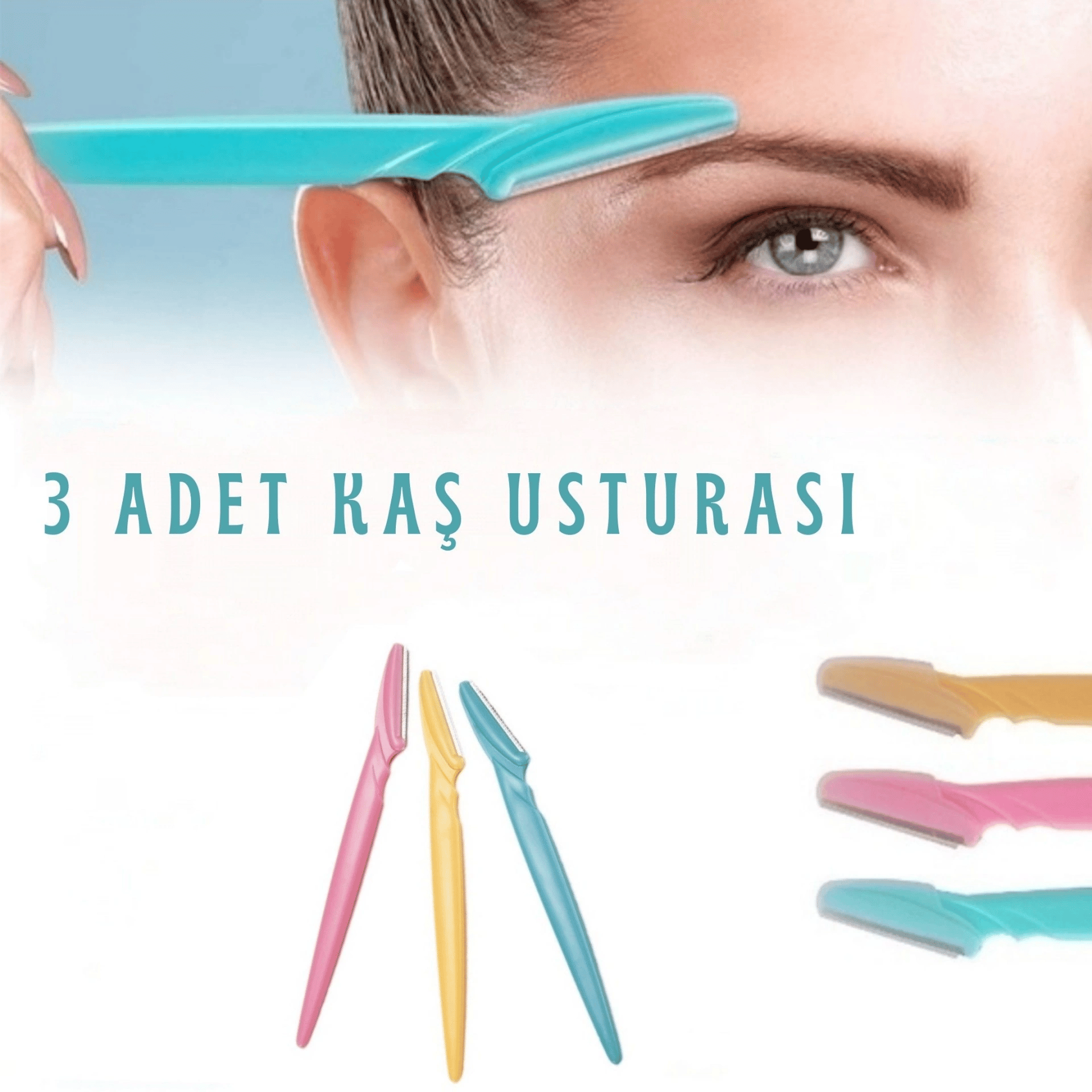 Tinkle Kaş Usturası 3'lü Set - Mükemmel Kaşlar İçin Hassas ve Etkili Aracınız