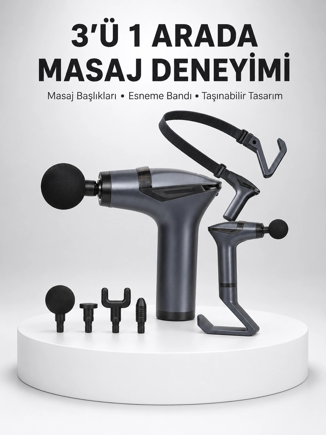 Titreşimli Şarjlı Masaj Aleti 3in1 Fonksiyonel Çok Amaçlı Model Yeni Nesil
