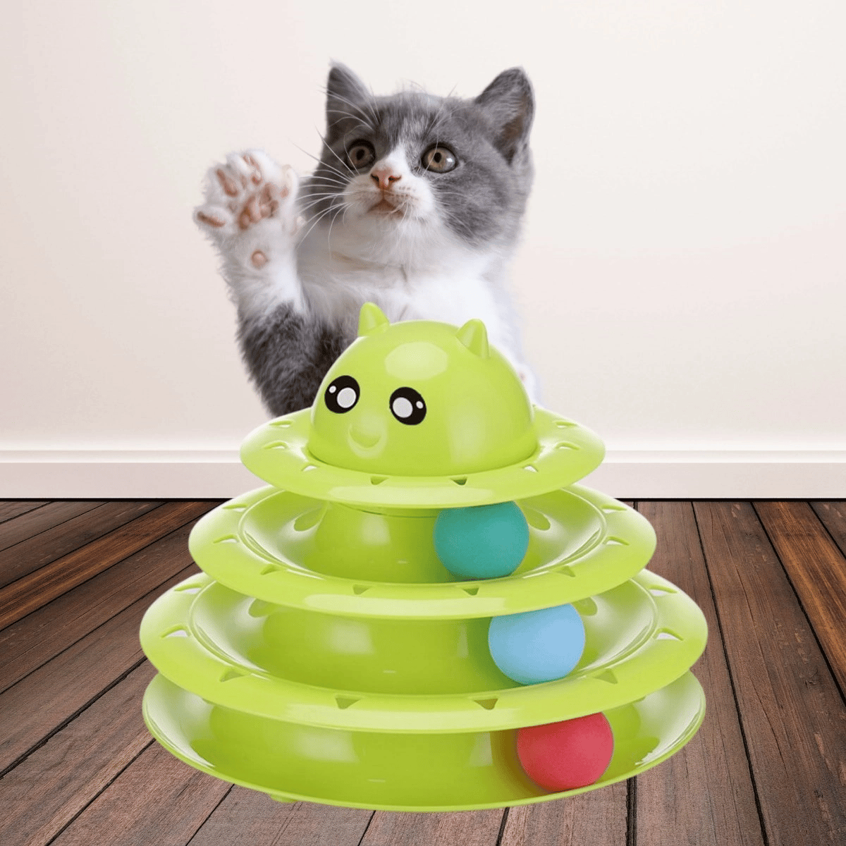 Tower Of Tracks Eğlenceli Üç Katlı Kedi Oyuncağı Seti Kedi Oyunu Bx40