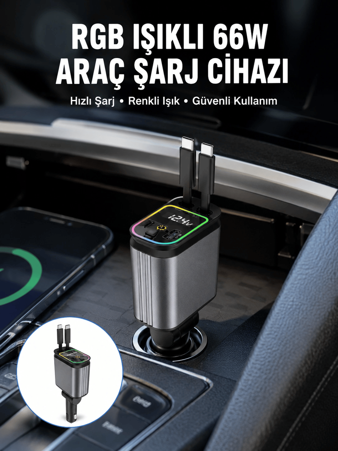 Toyota, Honda, Nissan, Hyundai Araçlar için Çoklu Port Araç Şarj Cihazı Yeni Nesil