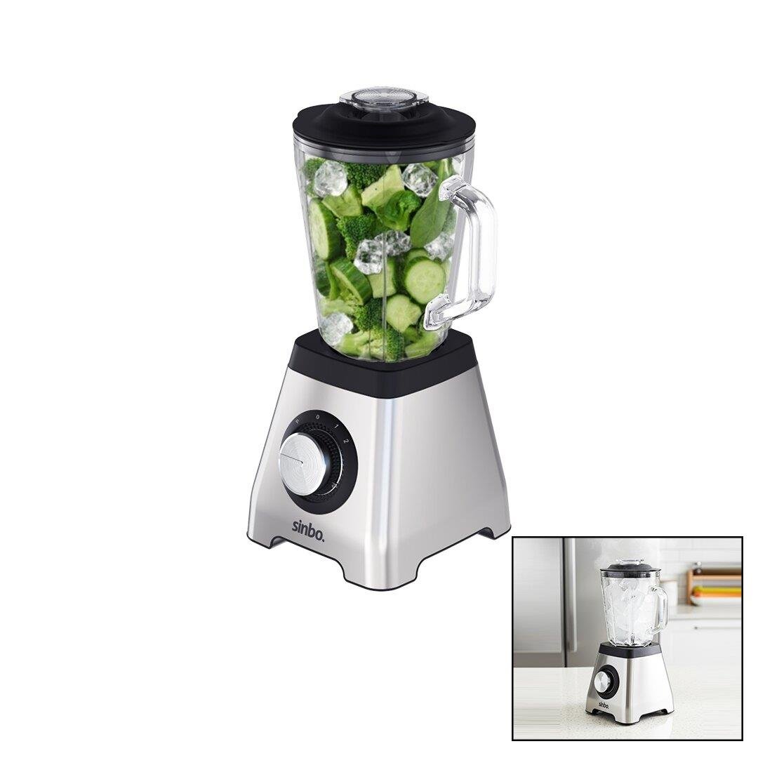 TURBO DOĞRAYICI BLENDER BUZ KIRICI 6LI BIÇAK=PASLANMAZ ÇELİK - 1.5LT CAM HAZNE 2 KADEME HIZ 400W 18000 DEVİR/DK HAZNE=1.6LT SHB-7519 (3936)