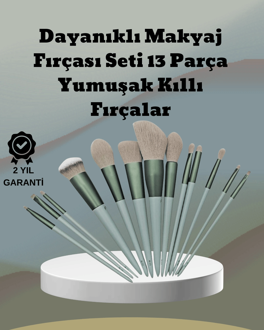 umuşak Kıllı Estetik Tasarımlı 13'lü Makyaj Fırçası Seti Günlük ve Profesyonel Kullanım