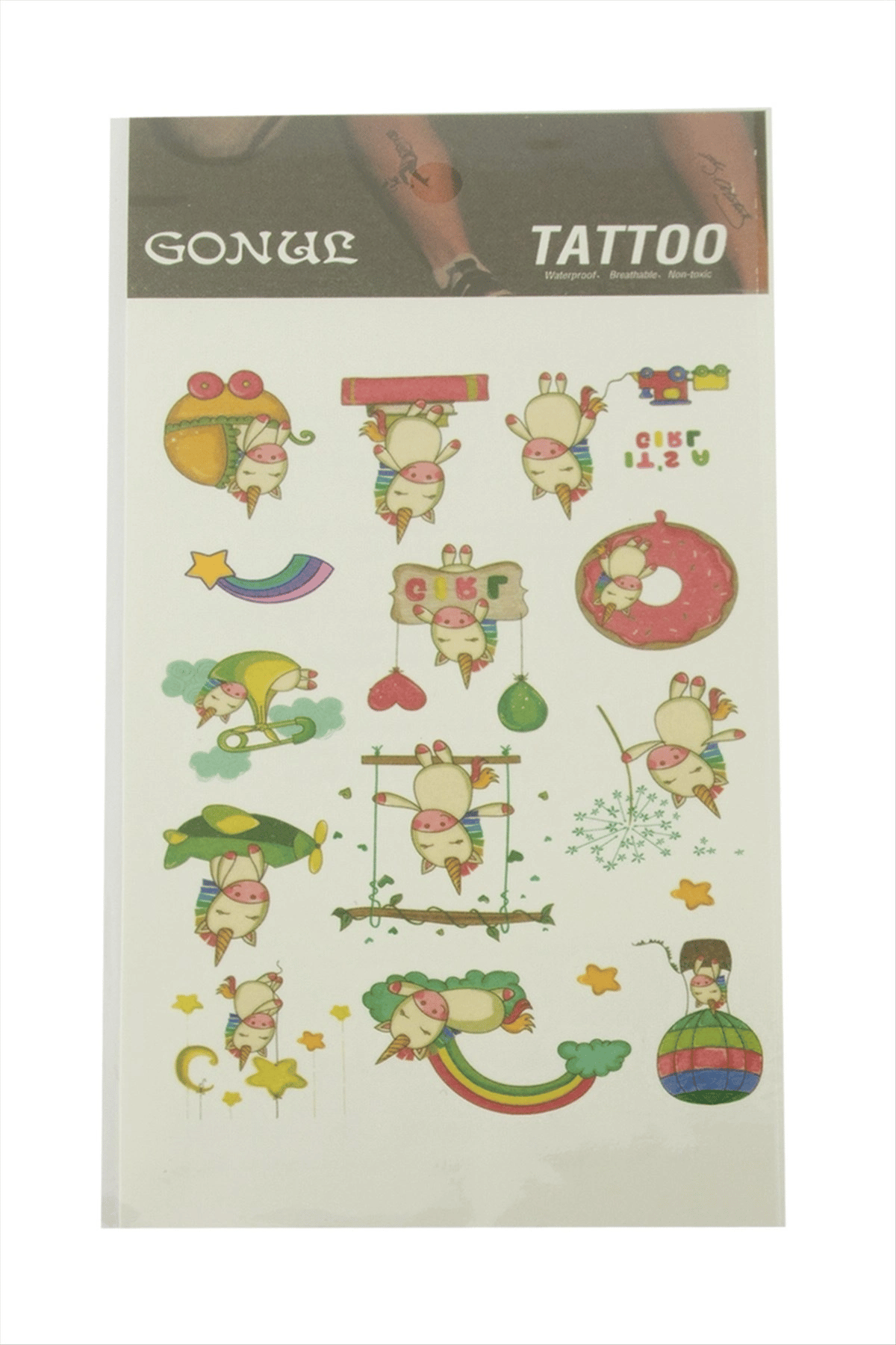 Unicorn Tattoo Dövme Sticker