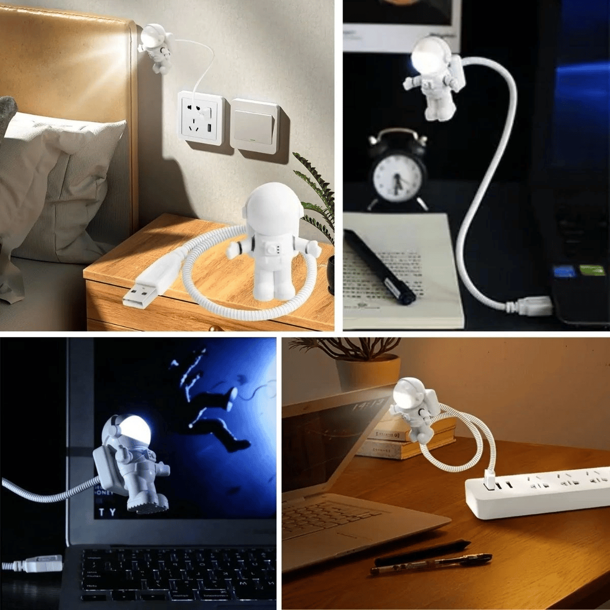 Usb Astronot Gece Lambası, Masa Lambası, Kitap Okuma Lambası Işığı Bx40