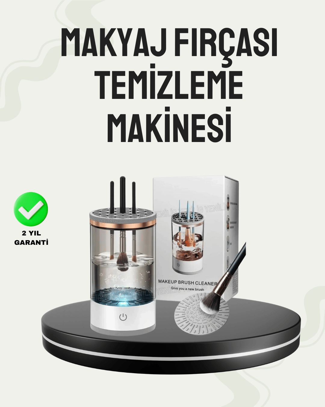 USB Şarjlı Kompakt Makyaj Fırçası Temizleme Makinesi