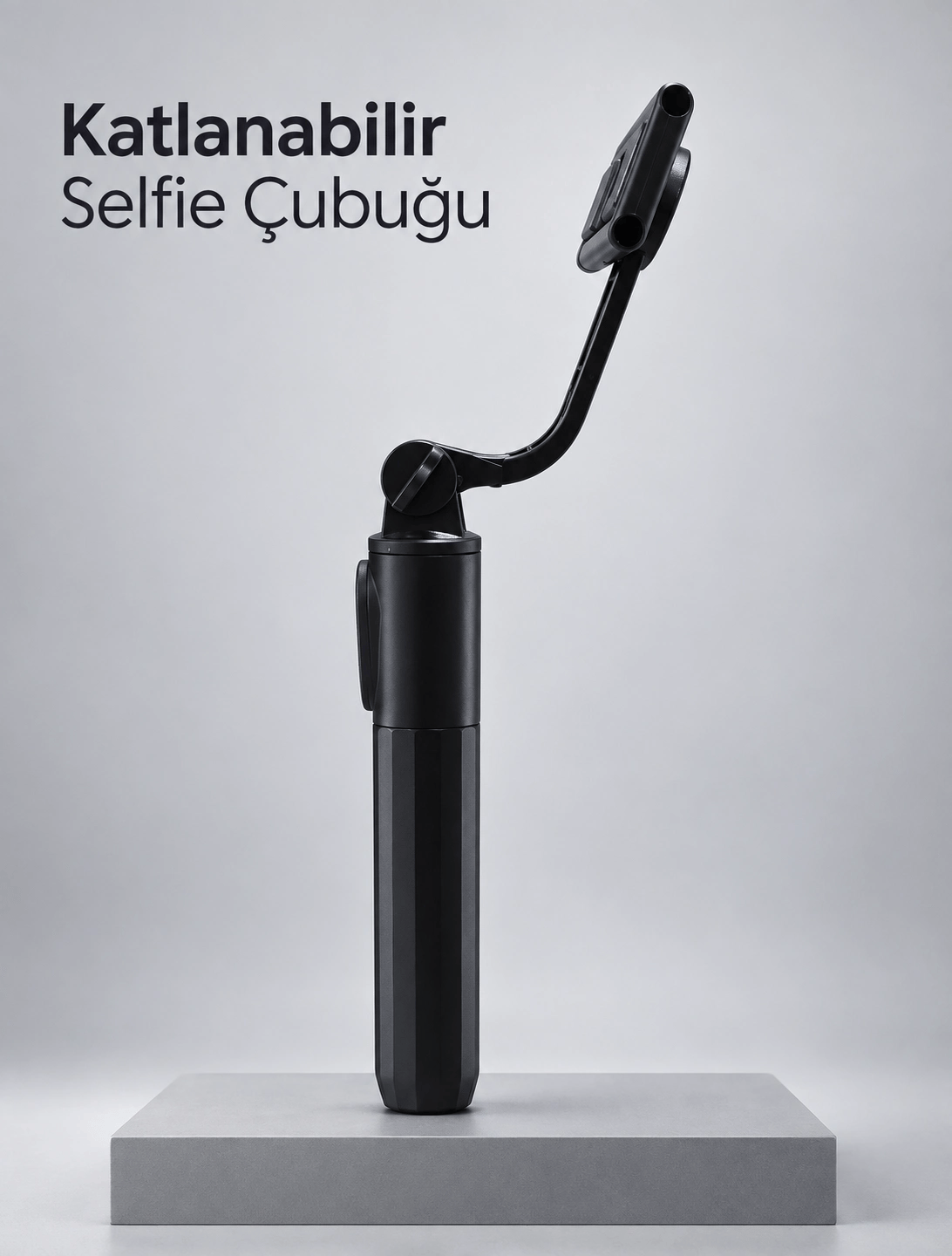 Uzaktan Fotoğraf Çekimi İçin Döndürülebilir Telefon Tutuculu Selfie Çubuğu