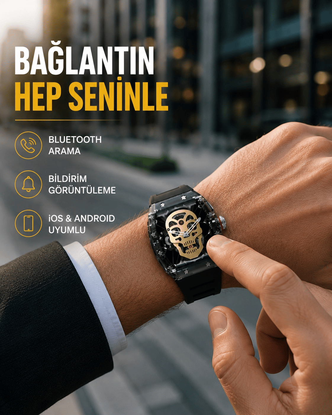 Uzun Pil Ömürlü Akıllı Saat Günlük ve Spor Kullanım
