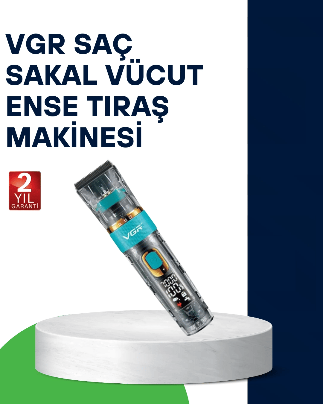 VGR V-695 Profesyonel Saç ve Sakal Kesme Makinesi Şarjlı ve Kablolu Kullanım