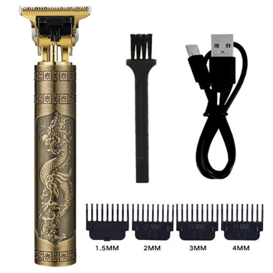 Vintage Görünümlü Güçlü 4 Farklı Başlıklı Usb Şarjlı Manuel Tıraş Makinası Bx40