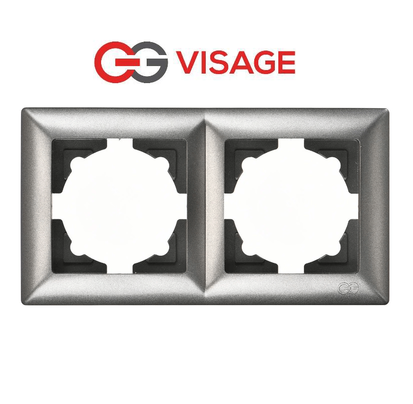 Visage Ambiance Füme 2 Li Çerçeve - Priz ve Anahtar İçin Uyumlu Çerçeve
