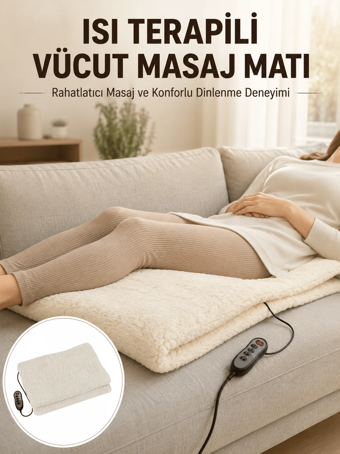 Vücut Masaj Matı Isı Terapili ve Çok Bölgeli Masaj Yeni Nesil