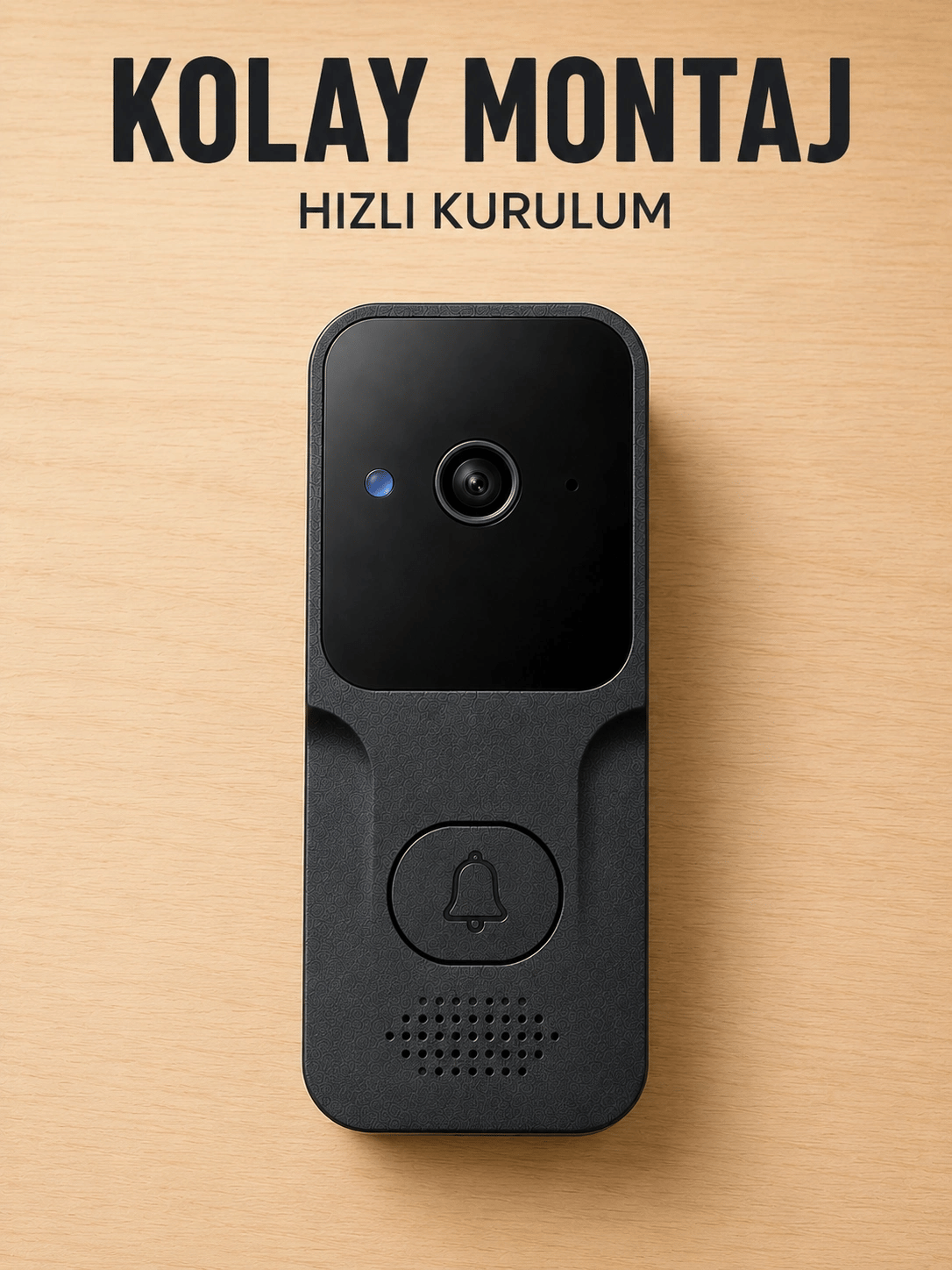 Wi-Fi Akıllı Görüntülü Kapı Zili | HD Kamera, Gece Görüşü ve Telefon Bildirimli