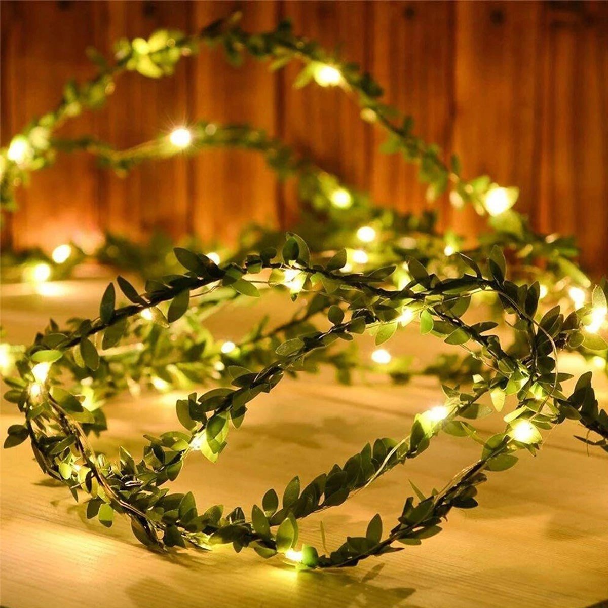 Yapraklı Dekorlu 3 Metre Peri Led Pilli  ışık Yılbaşı Aydınlatma Bx40