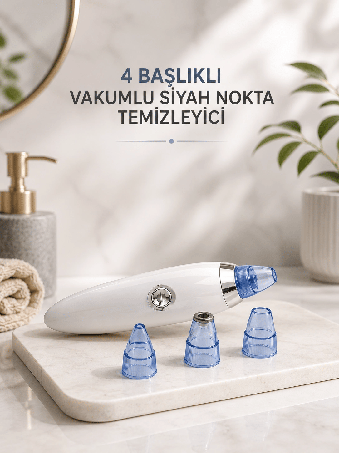 Yeni Nesil Vakumlu Pilli Siyah Nokta ve Yüz Temizleme Cihazı 4 Başlıklı