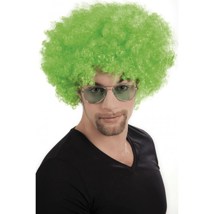 Yeşil Renk Kıvırcık Afro Bonus Peruk Bx40