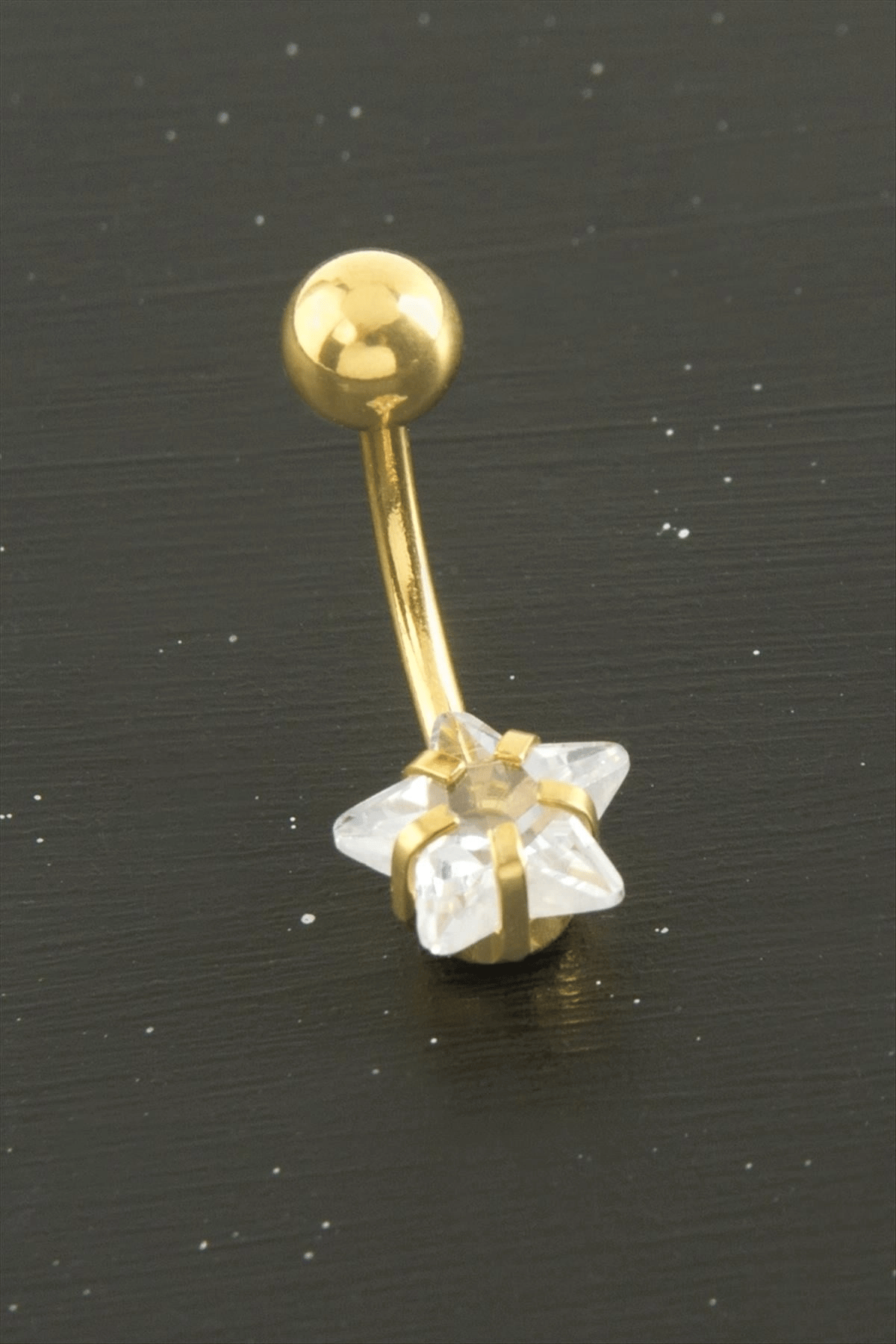 Yıldız Zirkon Taşlı Çelik Piercing 1 Adet