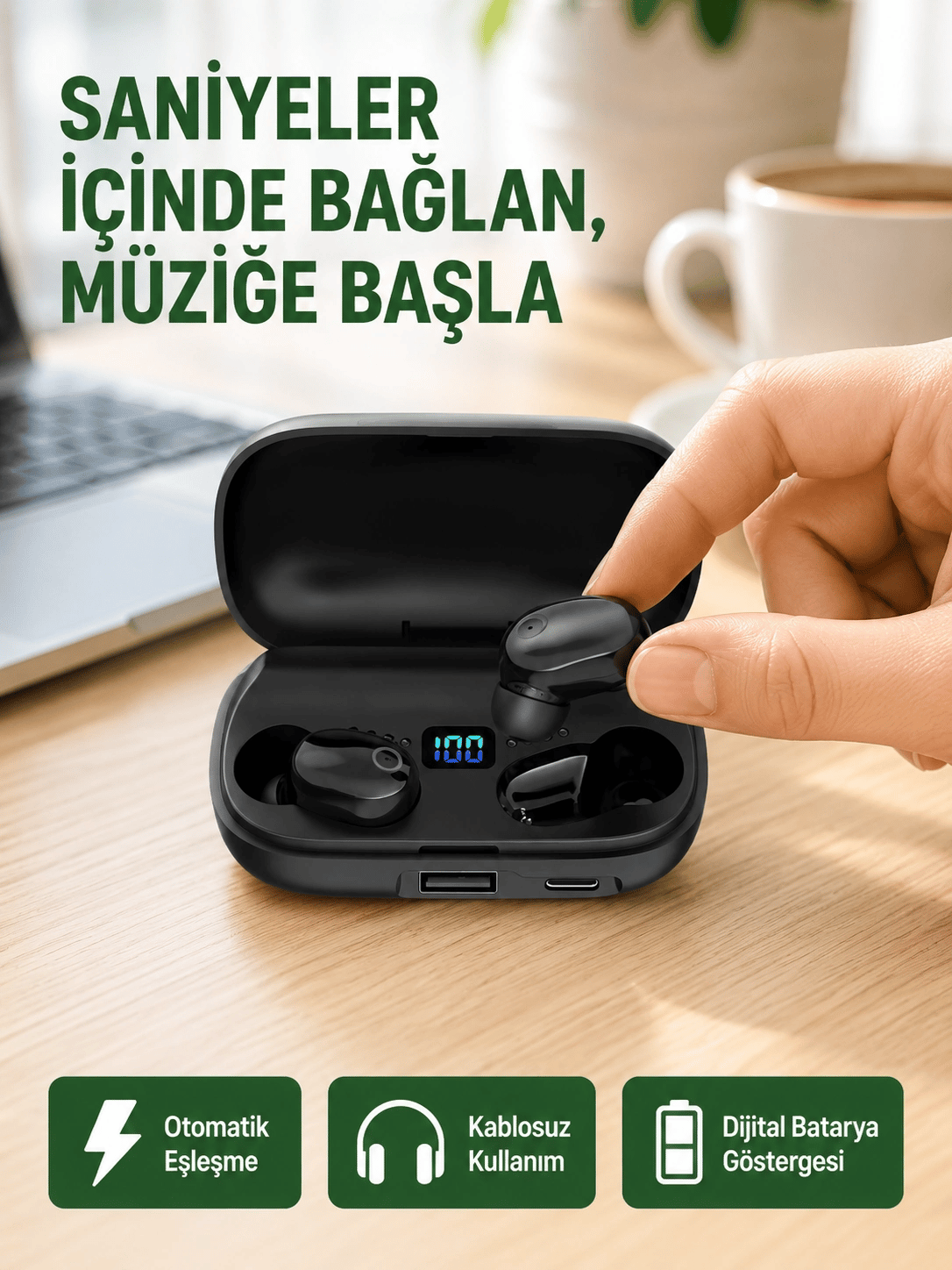 Yüksek Ses Kaliteli A10s TWS Bluetooth 5.0 Kablosuz Kulaklık Yeni Nesil