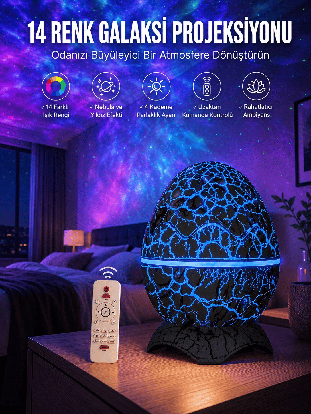 Yumurta Şeklinde Su Dalgalı Bluetooth Speaker Lamba Renkli Şarjlı Yeni Nesil