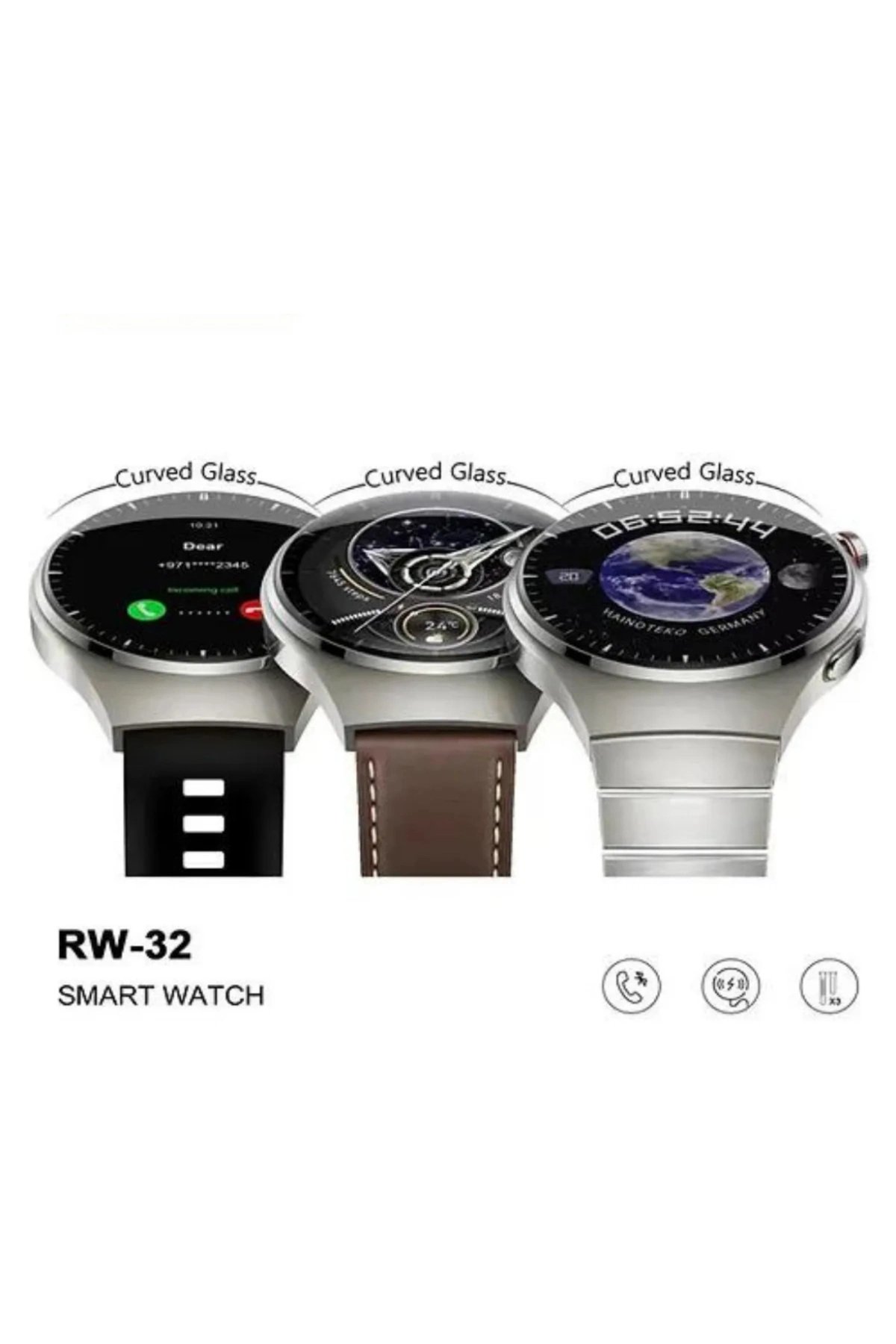 Yuvarlak Ekranlı Curved Akıllı Saat, GPS ve Sağlık Takibi Özellikleri ile Birlikte